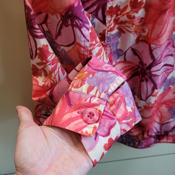Coldwater Creek Lightweight Floral Summer Jacket XL - Picture 9 of 10